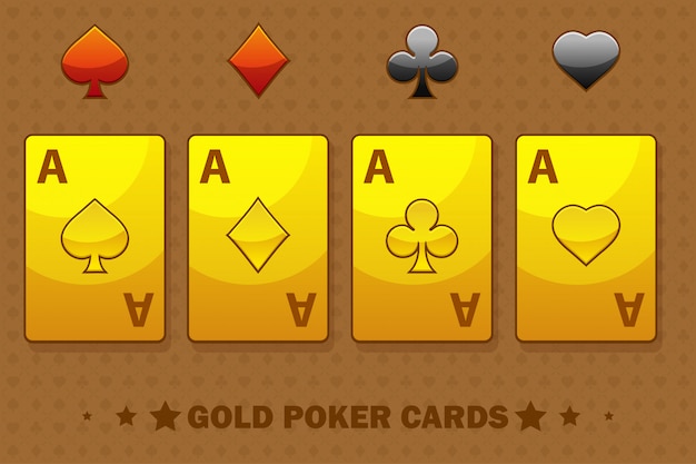 Premium Vector | Golden four ace poker playing cards.