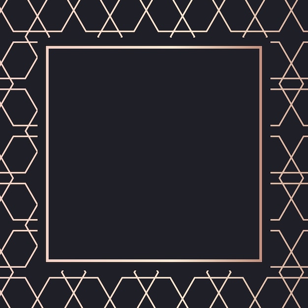 Golden frame pattern art background Premium Vector