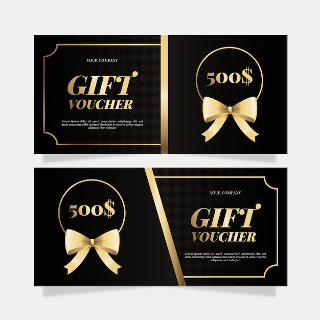 Free Vector | Golden gift voucher template