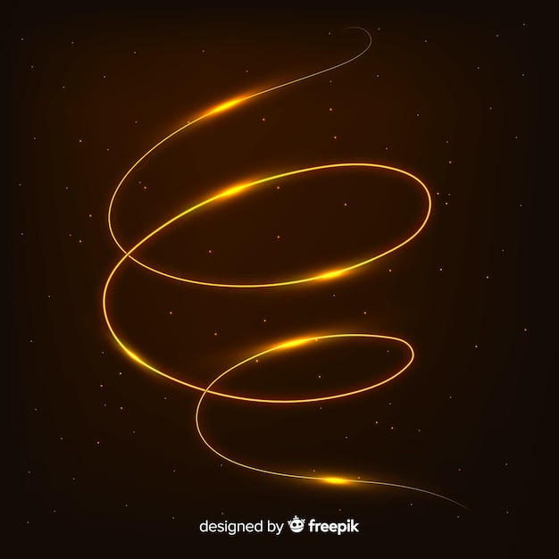 Golden glowing spiral light line | Free Vector