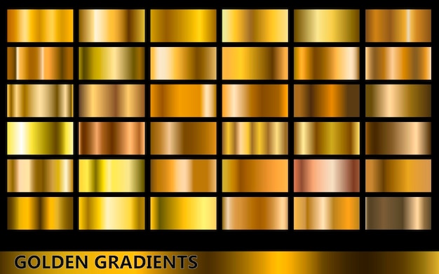 Premium Vector Golden Gradients Collection With Several Different