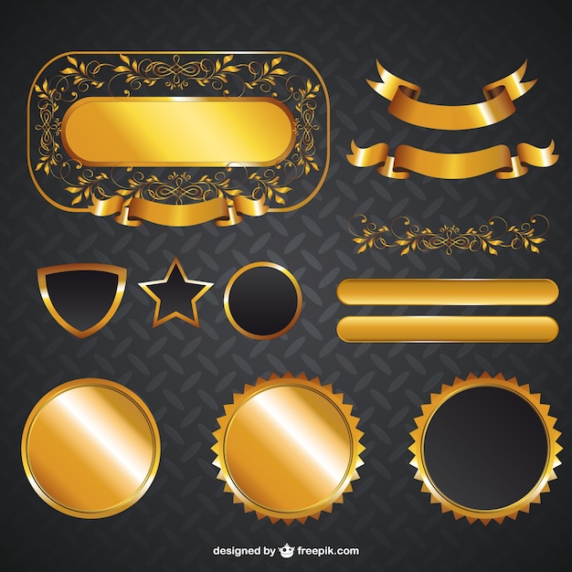 Download Free Vector | Golden graphic elements