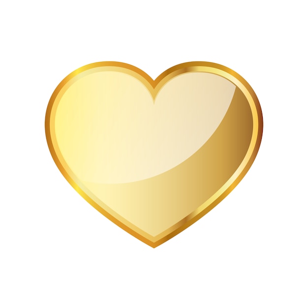 Golden heart icon. vector illustration. | Premium Vector