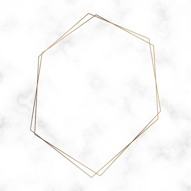 Download Golden hexagon frame template vector Vector | Free Download