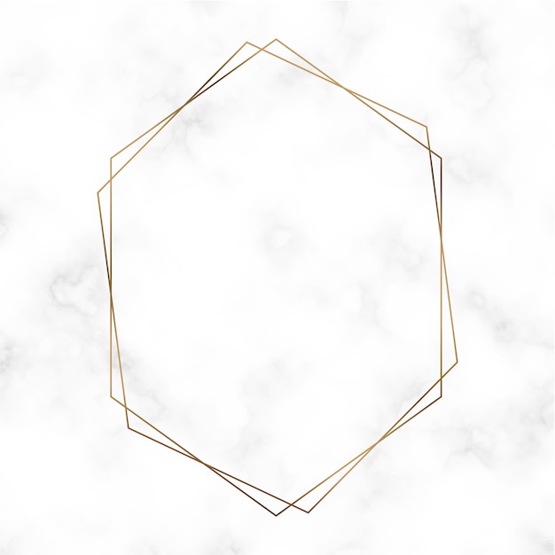 Golden hexagon frame template Free Vector