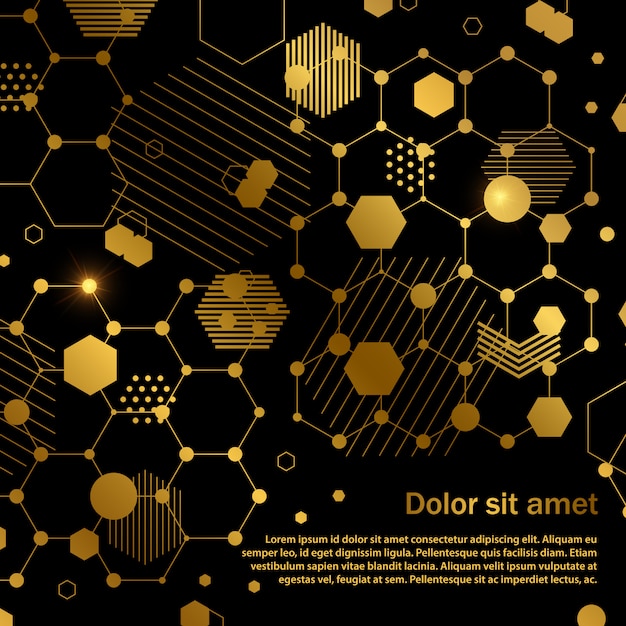 Premium Vector | Golden honeycomb abstract geometric background template