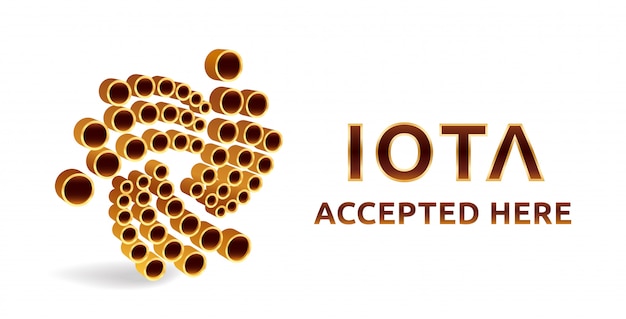 Golden iota sign with text accepted here. | Premium Vector