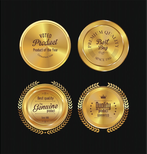Premium Vector Golden Labels Collection