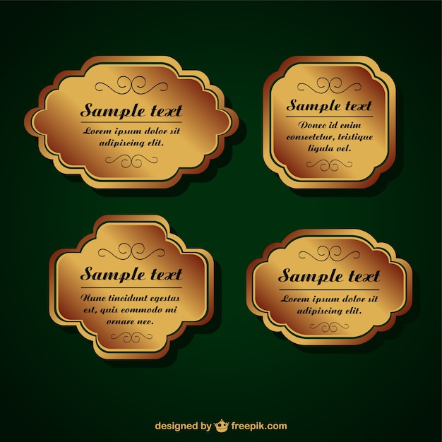 Free Vector Golden labels collection