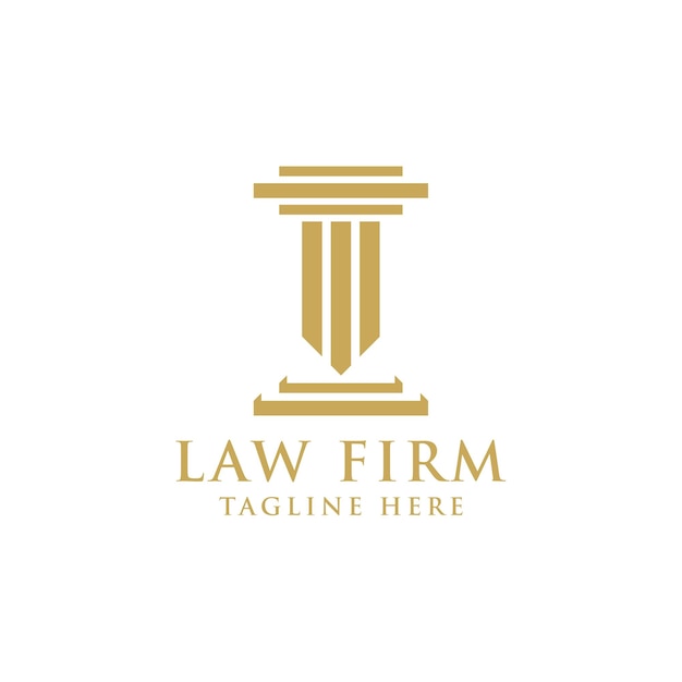 Premium Vector | Golden law firm logo design template