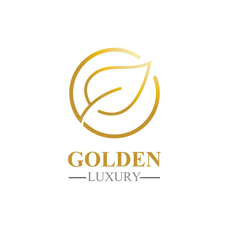 Premium Vector | Golden leaf luxury logo icon vector template