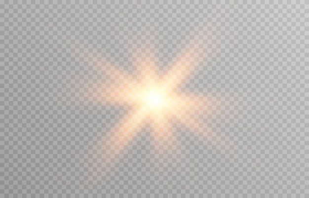 Premium Vector | Golden light on transparent background