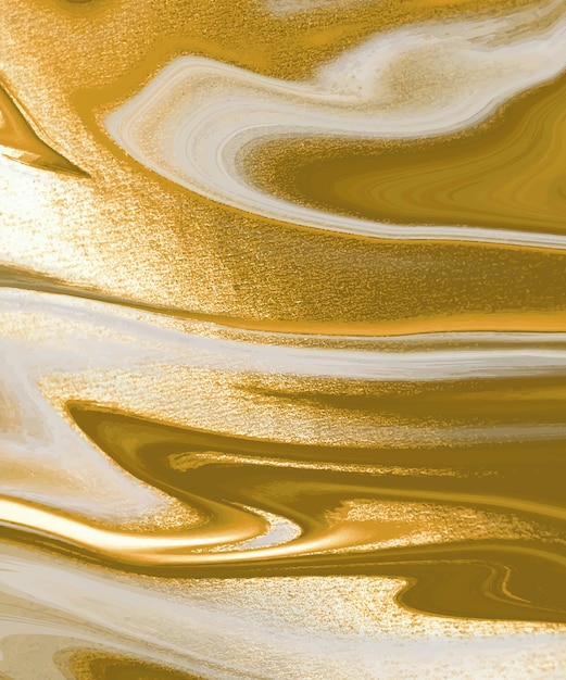  Golden liquid ink painting abstract background.