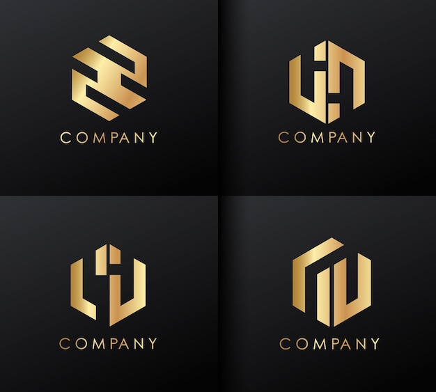 Premium Vector | Golden logo design set. logotype template.