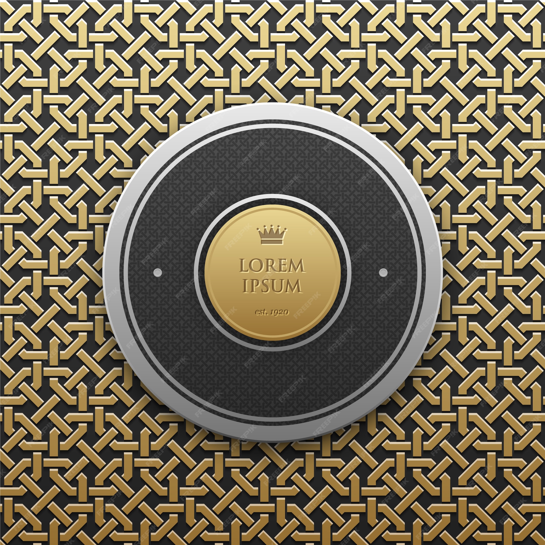 Free Vector | Golden logo and pattern background