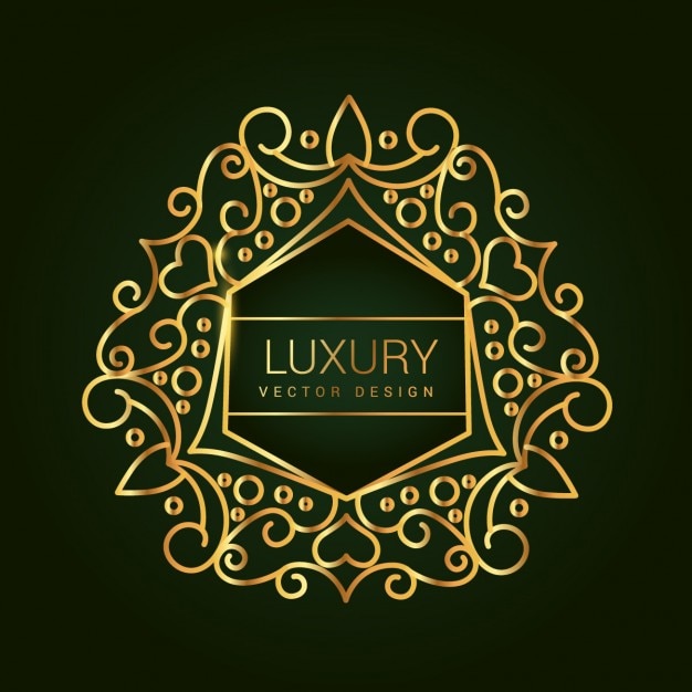 Free Vector | Golden luxury label logo design template