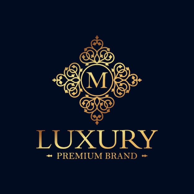 Golden luxury logo design vector template | Premium Vector