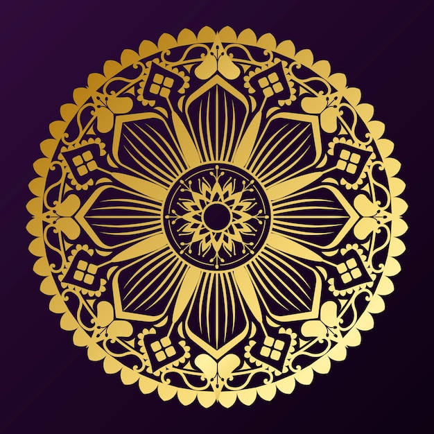 Download Golden mandala badge Vector | Free Download