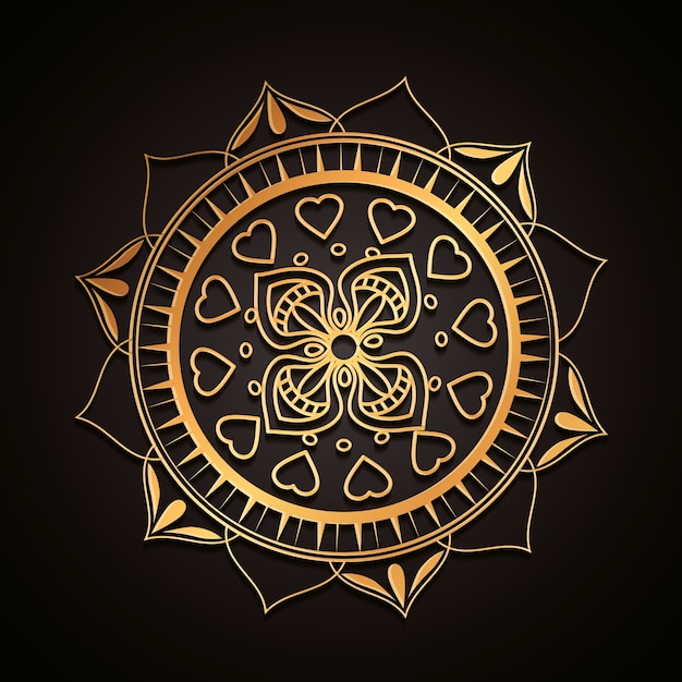 Download Golden mandala decorative icon Vector | Premium Download