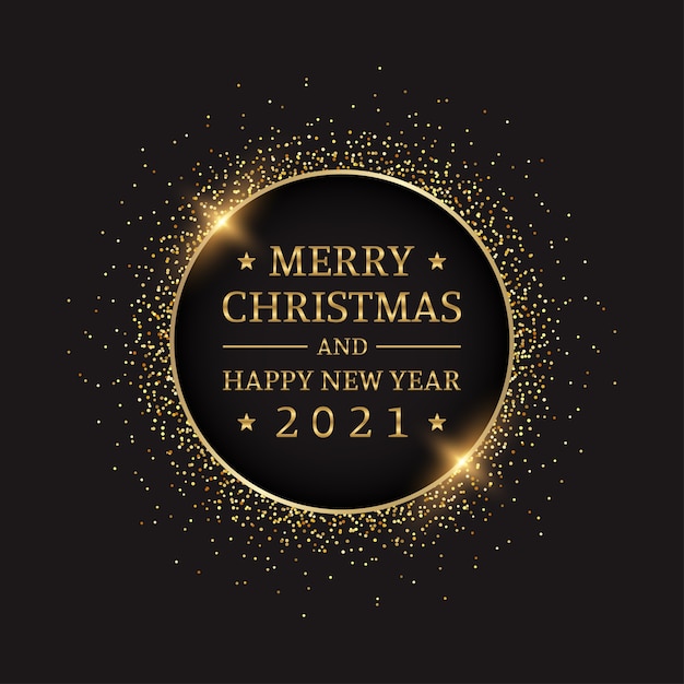 Premium Vector Golden merry christmas and happy new year