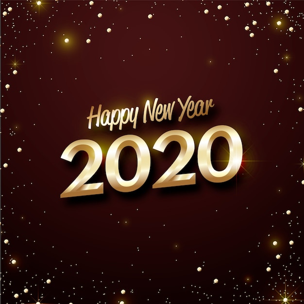 Golden new year 2020 wallpaper Vector | Free Download