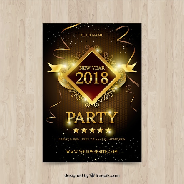 Free Vector | Golden new year poster