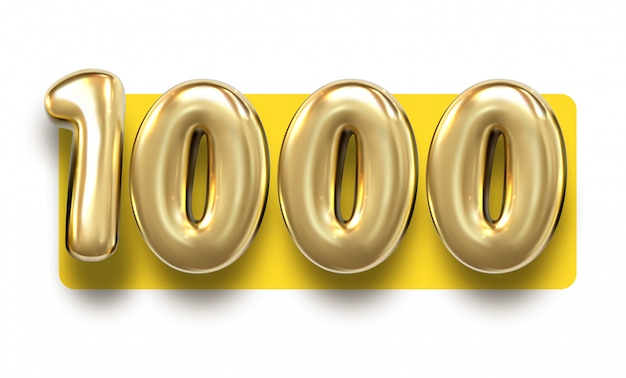 Golden number 1000 one thousand metallic balloon. party decoration ...