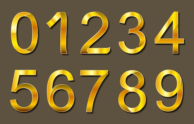 Premium Vector Golden Numbers Free Psd Design Vector Free Numbers ...