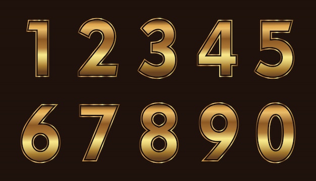 Golden numbers set | Premium Vector