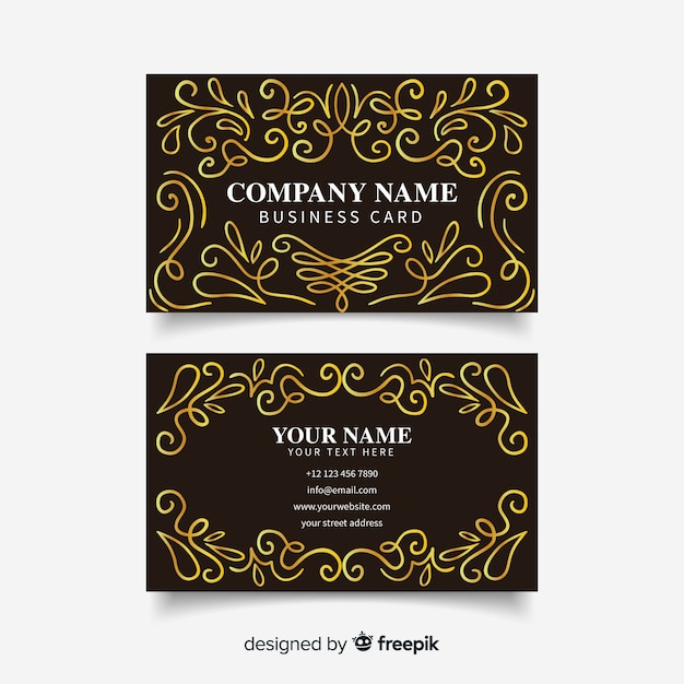 Free Vector | Golden ornamental business card template