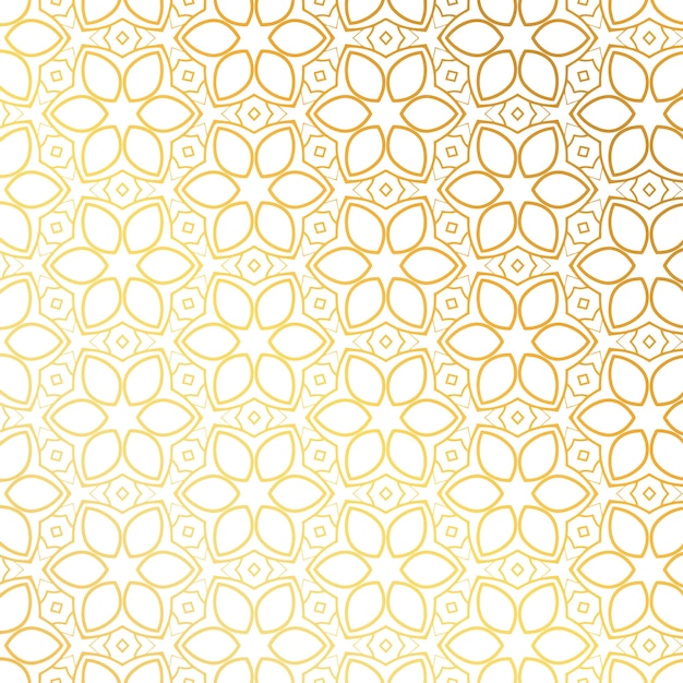 黄金の花パターン背景デザイン 無料のベクター