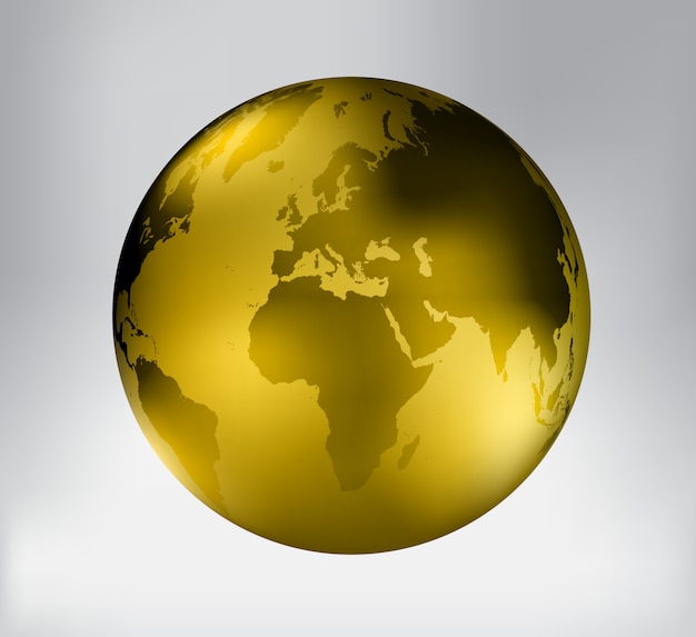 Premium Vector | Golden planet earth icon