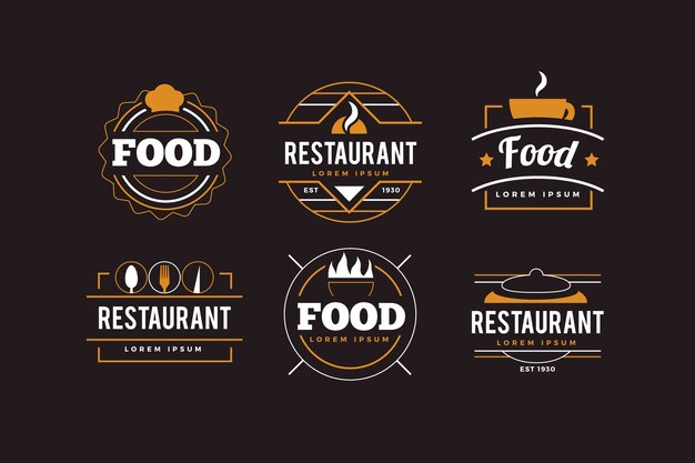 Download Free Download Free Golden Retro Restaurant Logo Collection Vector Freepik Use our free logo maker to create a logo and build your brand. Put your logo on business cards, promotional products, or your website for brand visibility.