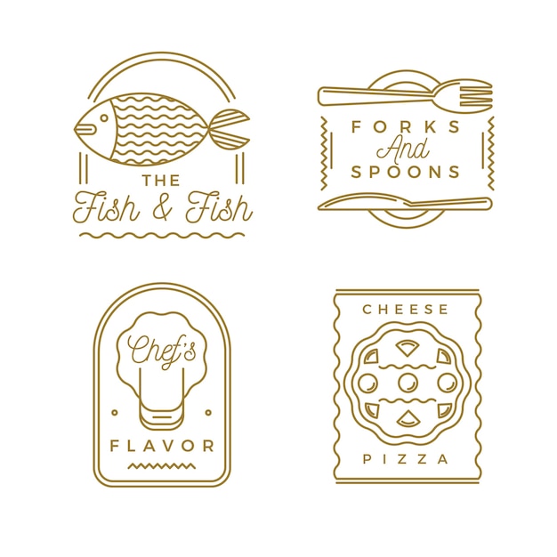 Download Free Download This Free Vector Golden Retro Restaurant Logo Collection Use our free logo maker to create a logo and build your brand. Put your logo on business cards, promotional products, or your website for brand visibility.