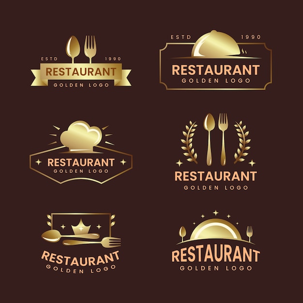 Download Free Freepik Golden Retro Restaurant Logo Collection Vector For Free Use our free logo maker to create a logo and build your brand. Put your logo on business cards, promotional products, or your website for brand visibility.