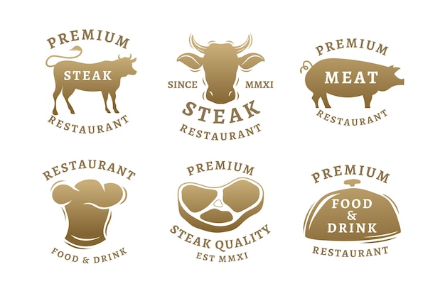 Download Free Download Free Golden Retro Restaurant Logo Pack Vector Freepik Use our free logo maker to create a logo and build your brand. Put your logo on business cards, promotional products, or your website for brand visibility.