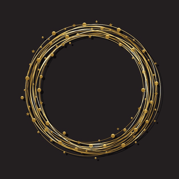 Download Golden round frame | Premium Vector