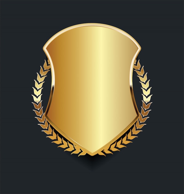 Download Free Golden Shield With Golden Laurel Wreath Premium Vector Use our free logo maker to create a logo and build your brand. Put your logo on business cards, promotional products, or your website for brand visibility.