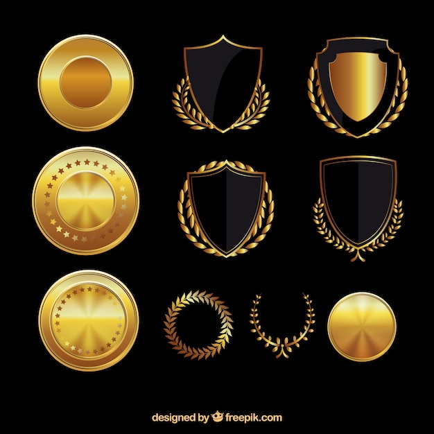 Download Free Freepik Golden Shields And Medals Vector For Free Use our free logo maker to create a logo and build your brand. Put your logo on business cards, promotional products, or your website for brand visibility.