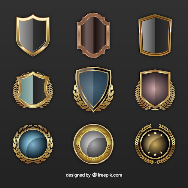 Download Free Download This Free Vector Golden Shields Use our free logo maker to create a logo and build your brand. Put your logo on business cards, promotional products, or your website for brand visibility.