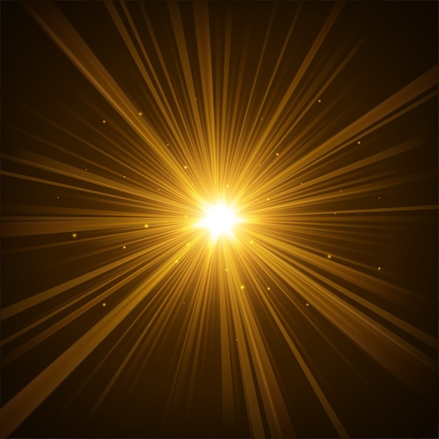 Golden shine in dark background Vector | Premium Download