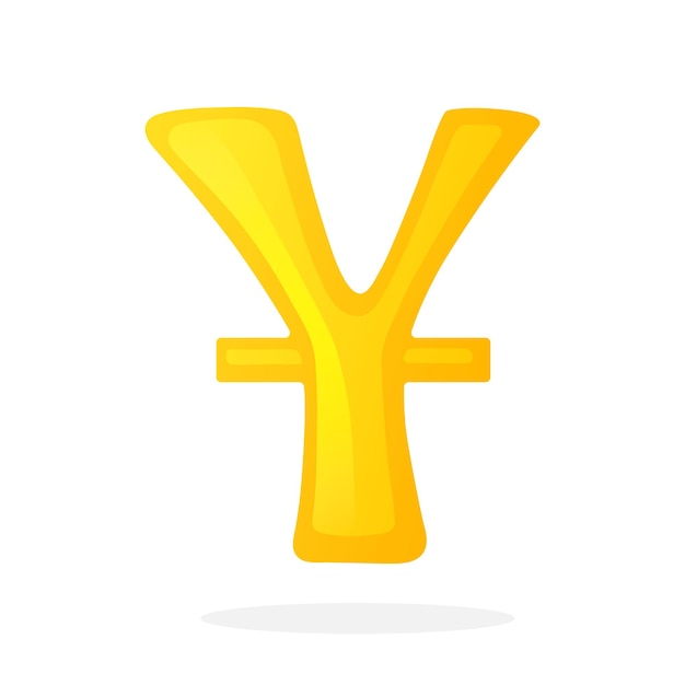 Premium Vector Golden Sign Of Yuan With One Line The Symbol Of World