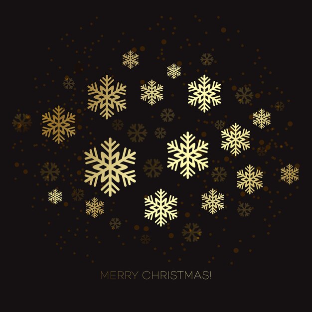 Premium Vector | Golden snowflake dark greeting card