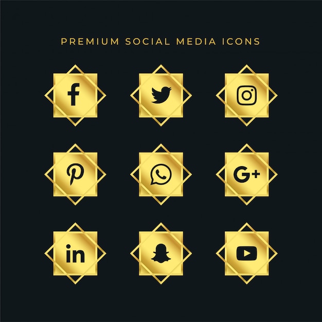 Download Free Golden Social Media Icons Set Free Vector Use our free logo maker to create a logo and build your brand. Put your logo on business cards, promotional products, or your website for brand visibility.