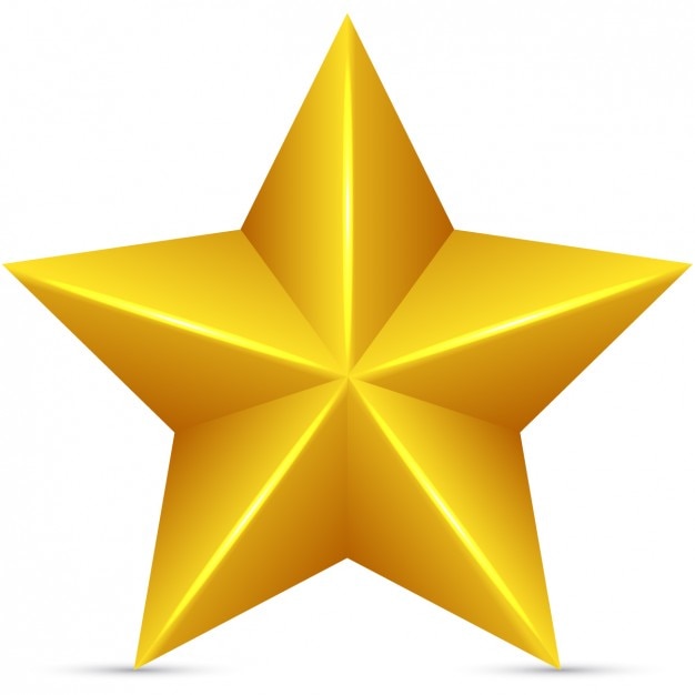 Download Free Vector | Golden star in 3d