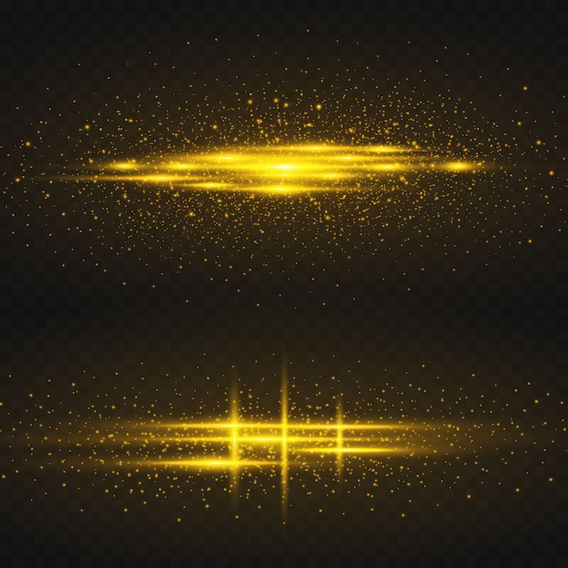 Premium Vector Golden Stars Shine On A Black Background