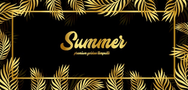 Premium Vector | Golden summer floral background