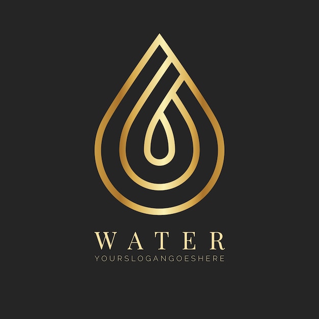 Premium Vector | Golden water logo