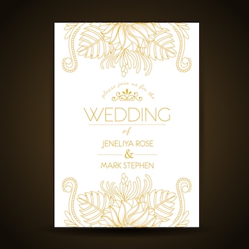 Free Vector | Golden wedding card desing