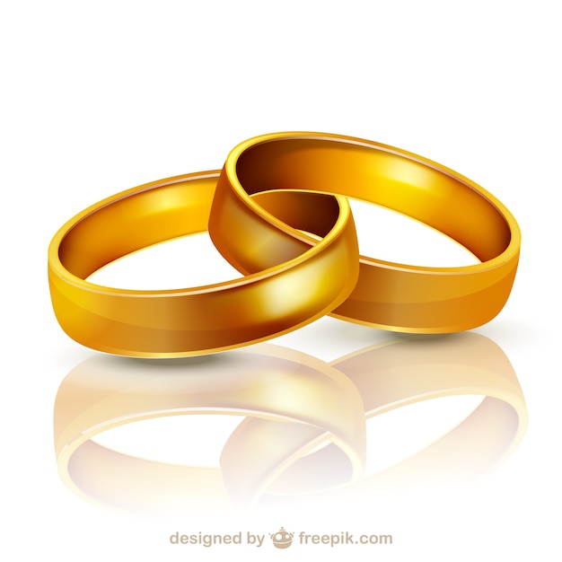 Download Free Vector | Golden wedding rings illustration